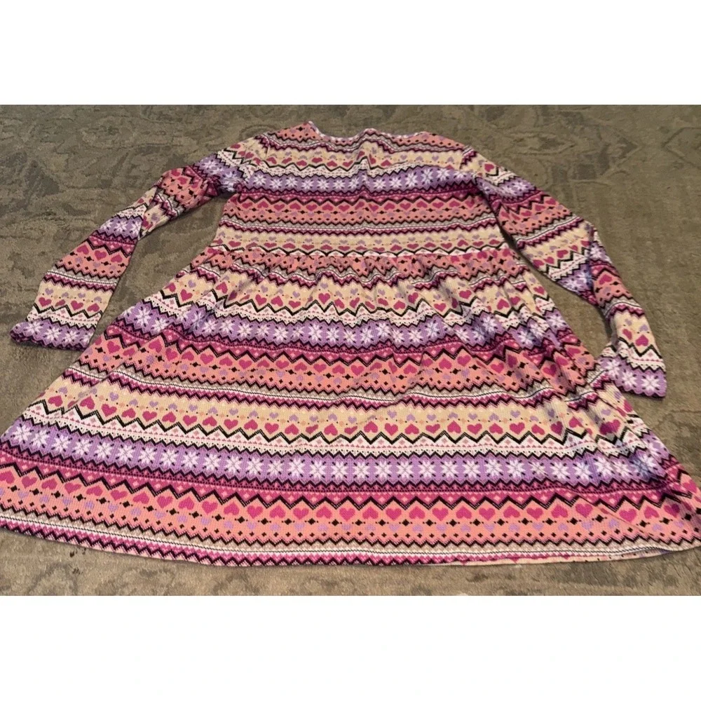 The Children's Place Heart Dress Size XL (14) Pink Long Sleeve
